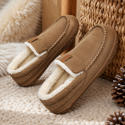 Men's Synthetic Wool Loafers – Classic Silhouette for Indoor Comfort