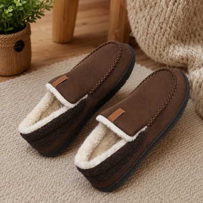 Men's Synthetic Wool Loafers – Classic Silhouette for Indoor Comfort