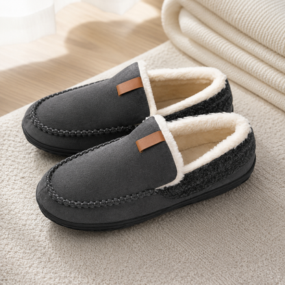 Men's Synthetic Wool Loafers – Classic Silhouette for Indoor Comfort