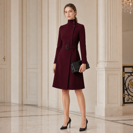 Women's Midi Dress – Belted Waist, Flattering Fit