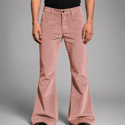 Men's Purple Corduroy Flare Pants – High-Waisted with Tailored Fit