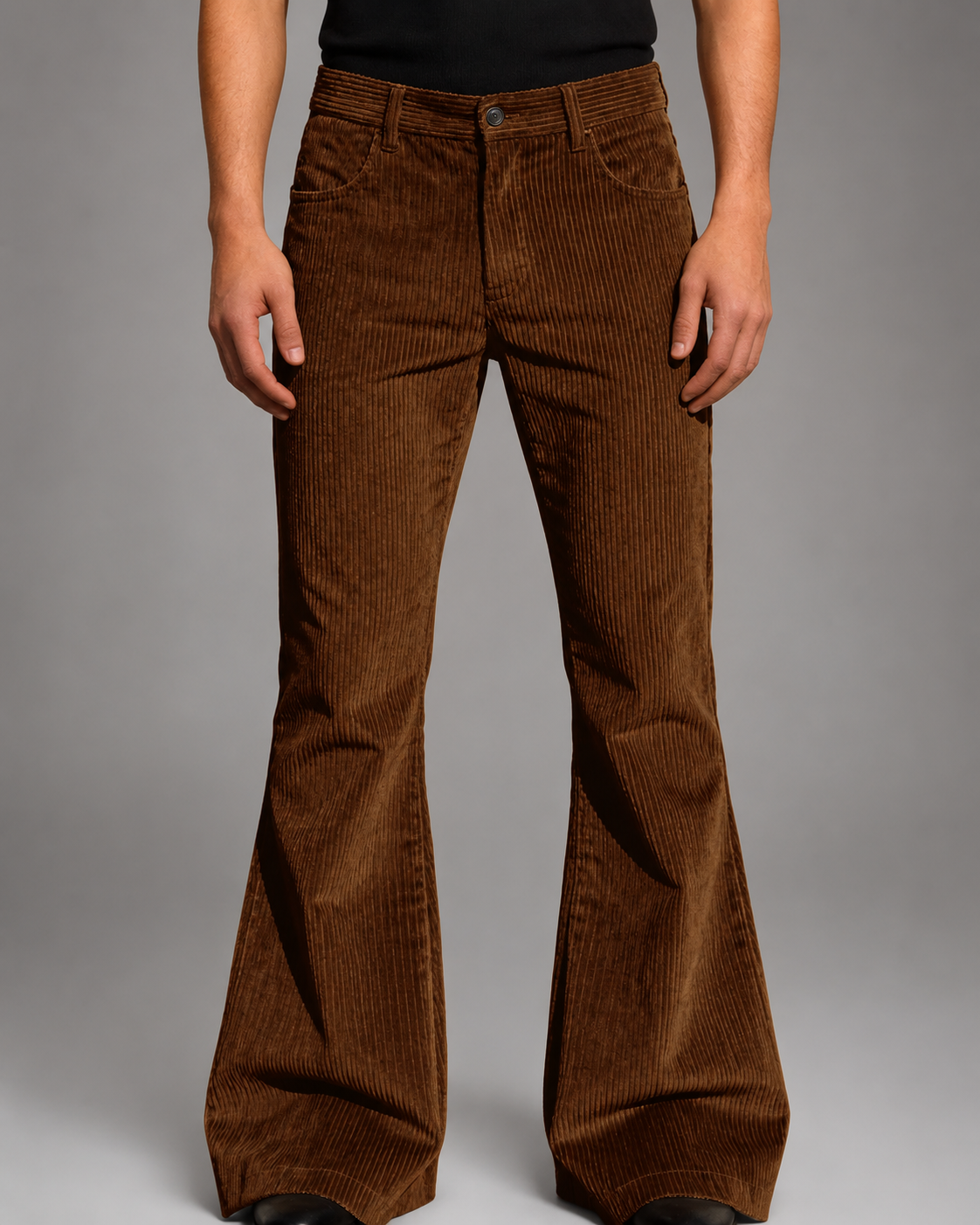 Men's Purple Corduroy Flare Pants – High-Waisted with Tailored Fit