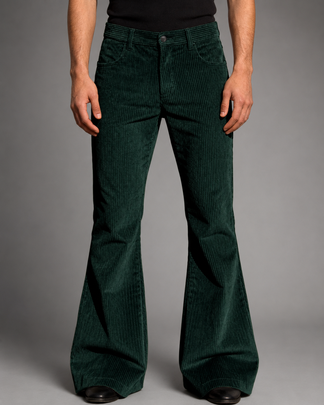 Men's Purple Corduroy Flare Pants – High-Waisted with Tailored Fit