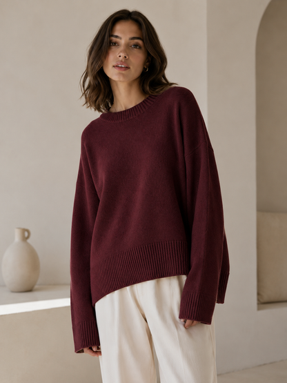 Women’s Oversized Knit Sweater – Relaxed Fit