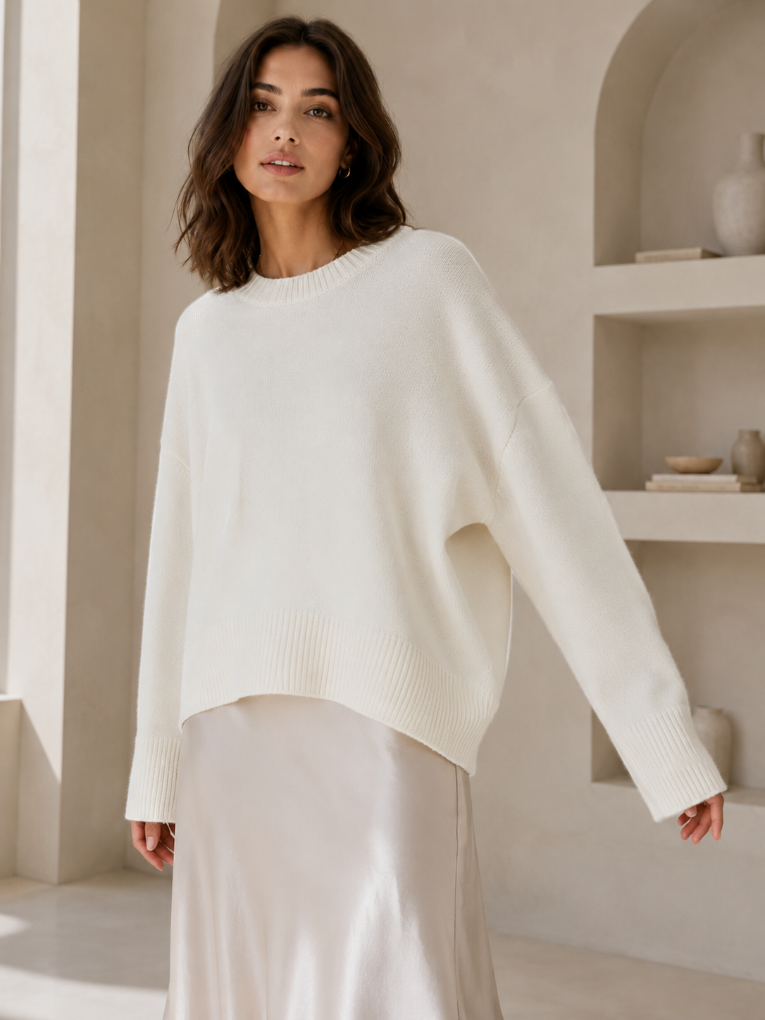 Women’s Oversized Knit Sweater – Relaxed Fit