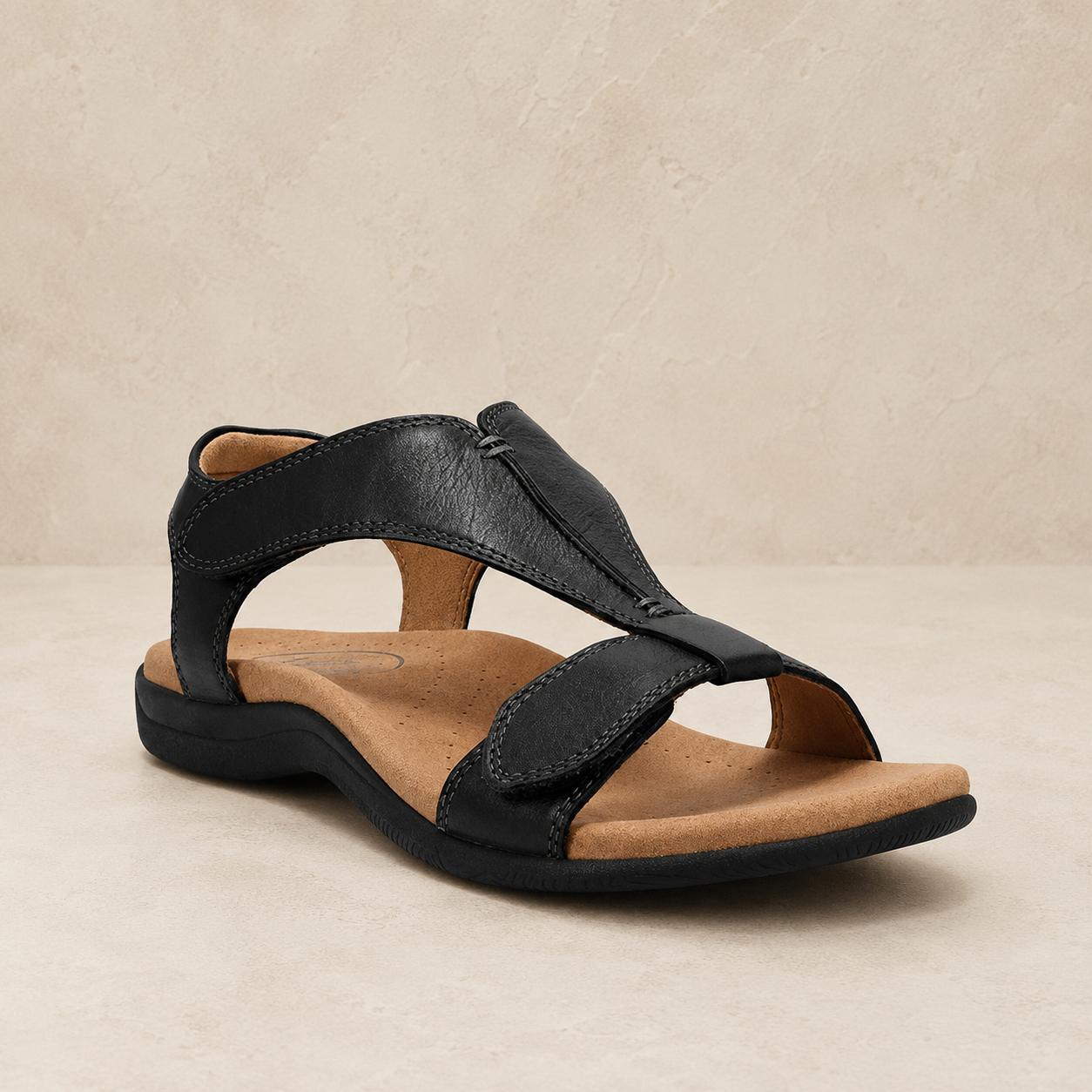 Women’s Microfiber Orthopedic T-Strap Sandals – Adjustable Hook-and-Loop Straps