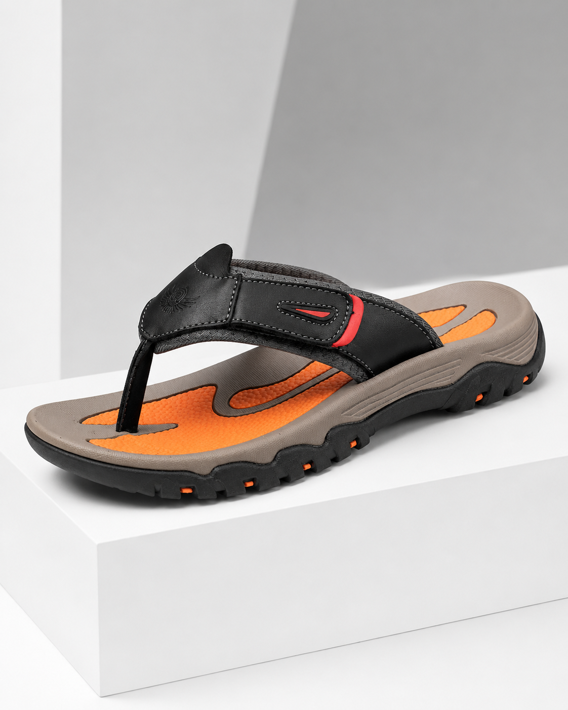 Men's Leather Sandals - Ergonomic Footbed and Secure Toe Post