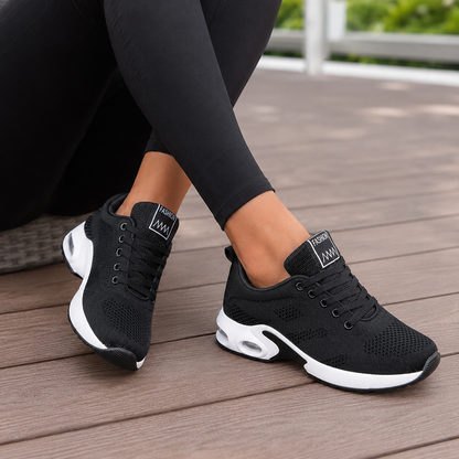 Women's Breathable Knit Air Cushion Sneakers – Orthopedic Comfort