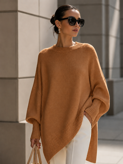 Women's Soft Wool Blend Oversized Sweater – Relaxed Fit with Drop Shoulders