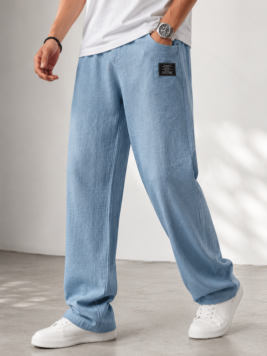 Women's Lightweight Polyester Trousers – Relaxed Wide-Leg Fit