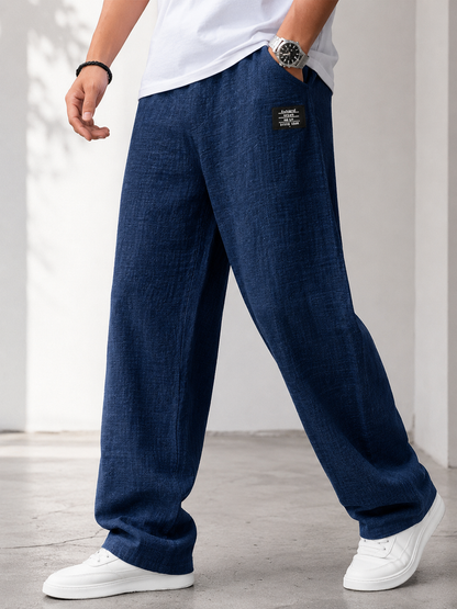 Women's Lightweight Polyester Trousers – Relaxed Wide-Leg Fit