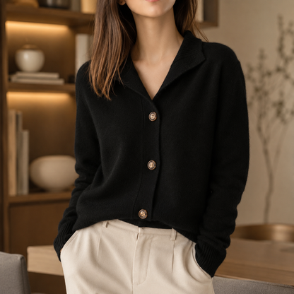 Women's Soft Polyester Blend Cardigan – Relaxed Flowing Fit