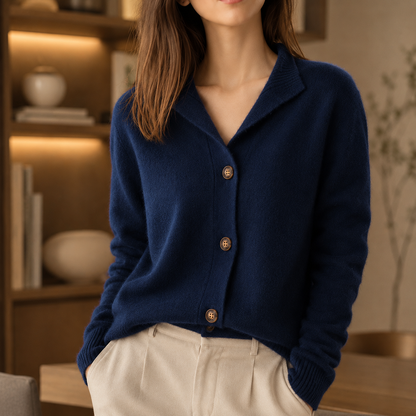 Women's Soft Polyester Blend Cardigan – Relaxed Flowing Fit