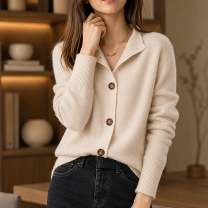 Women's Soft Polyester Blend Cardigan – Relaxed Flowing Fit