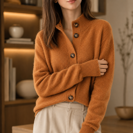 Women's Soft Polyester Blend Cardigan – Relaxed Flowing Fit