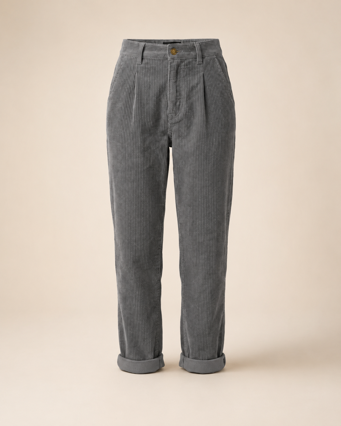 Women's Premium Corduroy Trousers – High Elastic Waistband