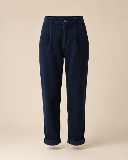 Women's Premium Corduroy Trousers – High Elastic Waistband