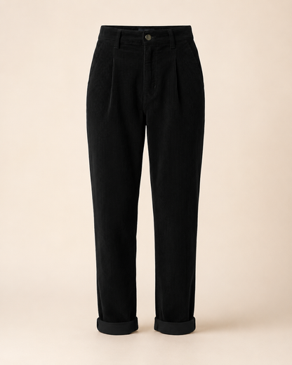 Women's Premium Corduroy Trousers – High Elastic Waistband