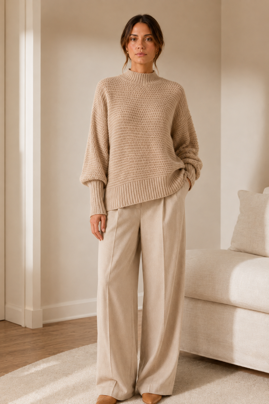 Women's Knit Cardigan – Relaxed Fit with Softly Textured Finish