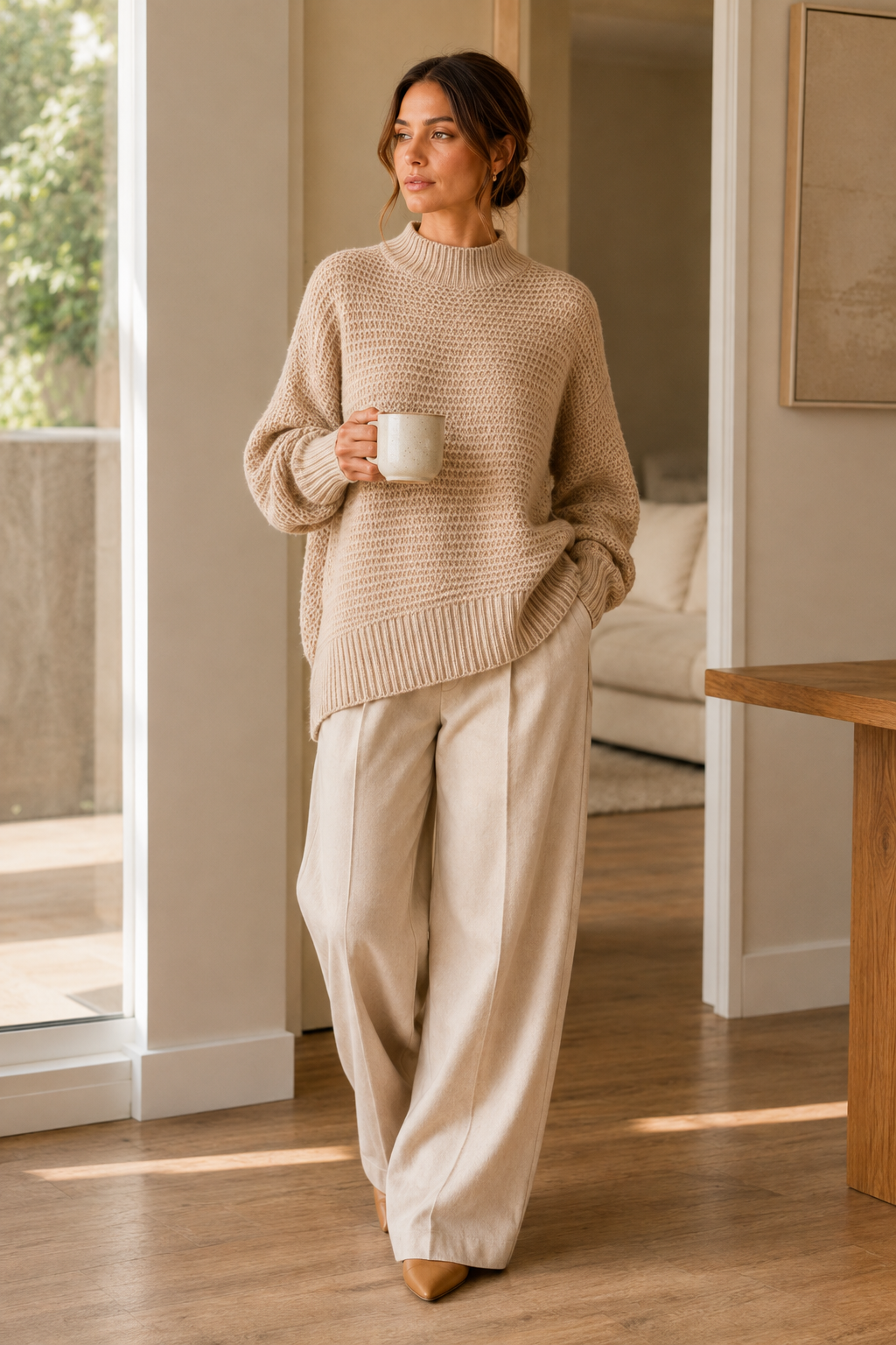 Women's Knit Cardigan – Relaxed Fit with Softly Textured Finish