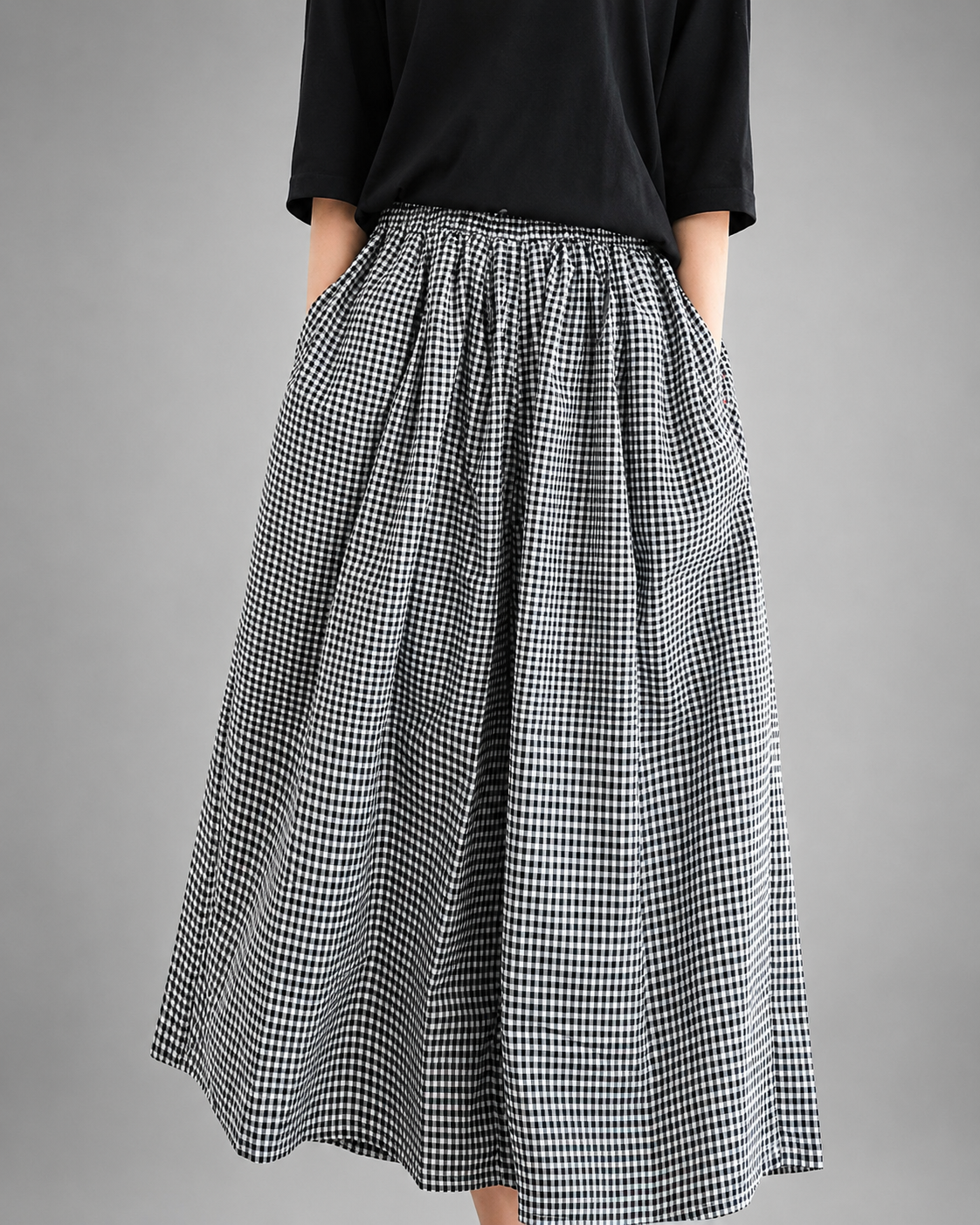 Women's High-Waisted Wide Leg Trousers – Thin Cotton Linen, Baggy Jogger Style
