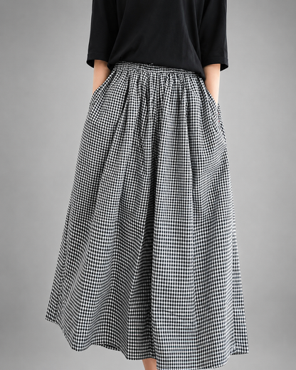 Women's High-Waisted Wide Leg Trousers – Thin Cotton Linen, Baggy Jogger Style