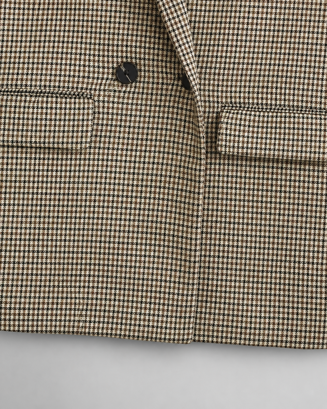 Women's Plaid Blazer Coat – Double Breasted with Flap Pockets