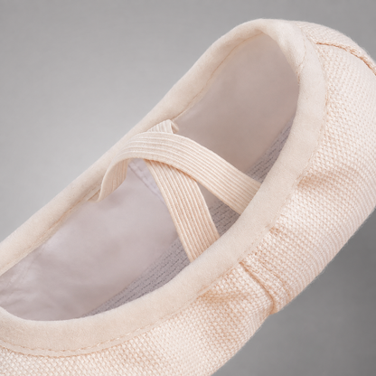Girls' Canvas Ballet Shoes – Soft Sole for Dance and Training