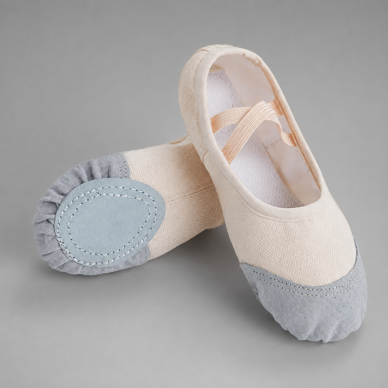 Girls' Canvas Ballet Shoes – Soft Sole for Dance and Training