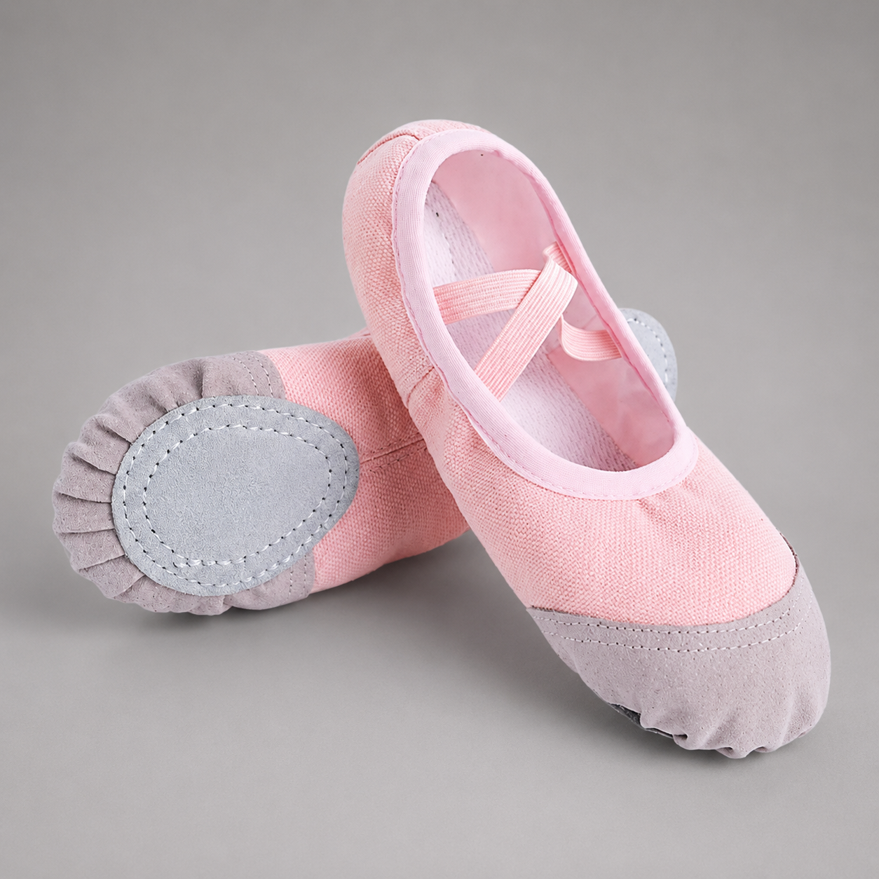 Girls' Canvas Ballet Shoes – Soft Sole for Dance and Training
