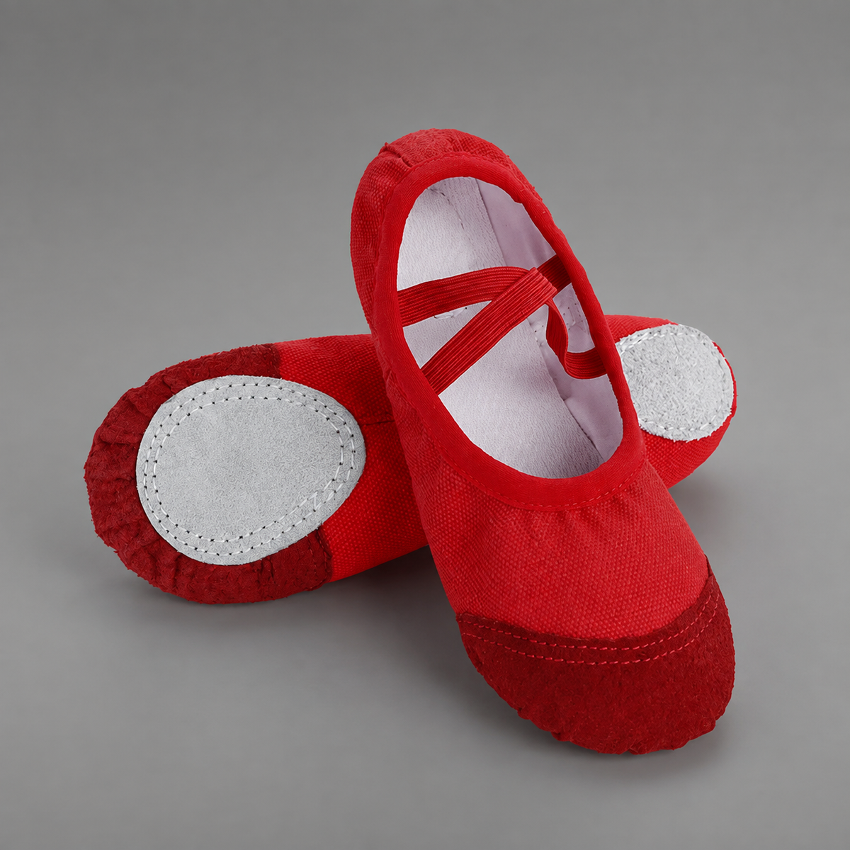 Girls' Canvas Ballet Shoes – Soft Sole for Dance and Training