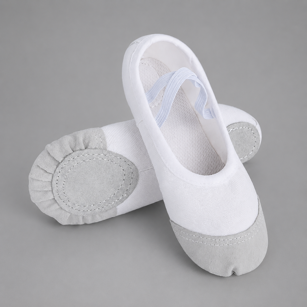 Girls' Canvas Ballet Shoes – Soft Sole for Dance and Training