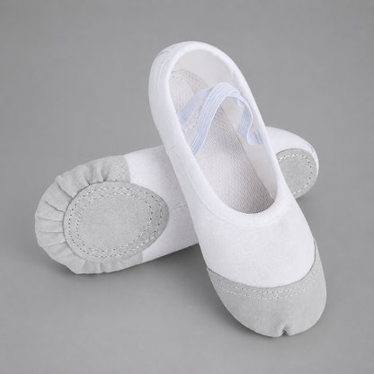 Girls' Canvas Ballet Shoes – Soft Sole for Dance and Training