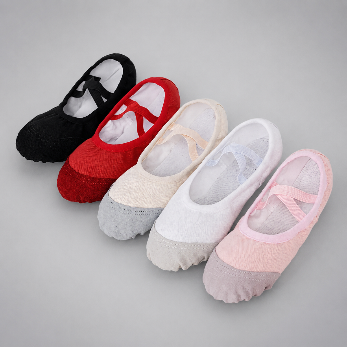 Girls' Canvas Ballet Shoes – Soft Sole for Dance and Training