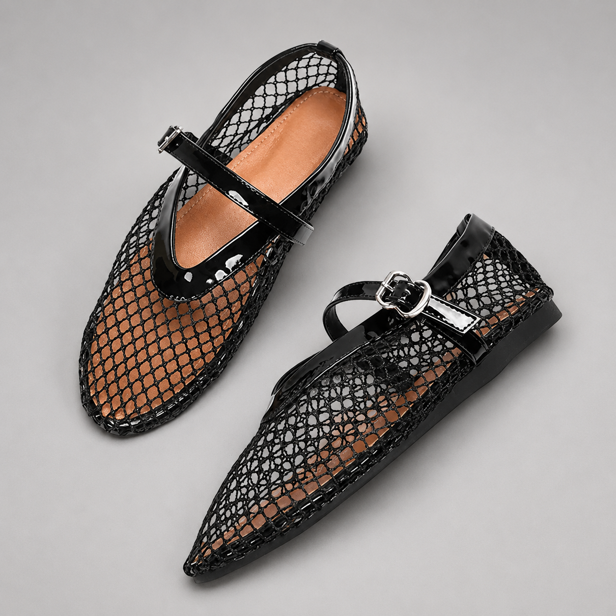 Women's Lightweight Mesh Ballet Flats – Round Toe Design