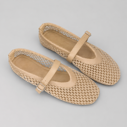 Women's Lightweight Mesh Ballet Flats – Round Toe Design