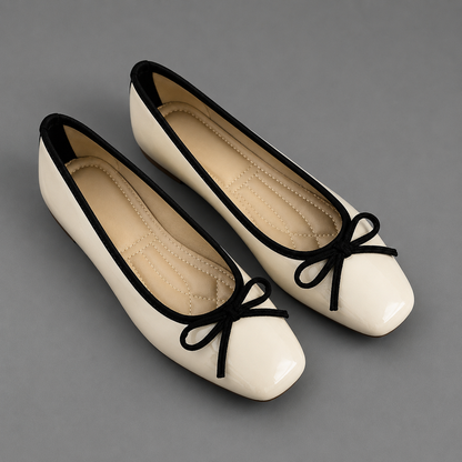 Women's Patent Leather Ballet Flats – Square Toe – Soft Sole – Slip-On