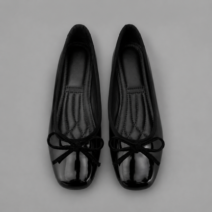 Women's Patent Leather Ballet Flats – Square Toe – Soft Sole – Slip-On