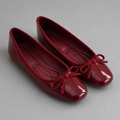 Women's Patent Leather Ballet Flats – Square Toe – Soft Sole – Slip-On