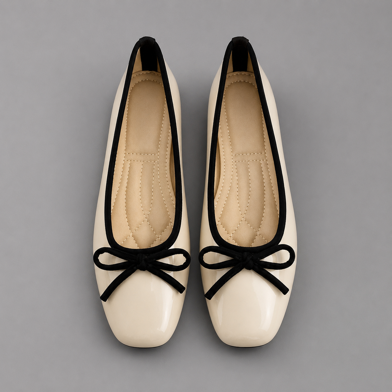 Women's Patent Leather Ballet Flats – Square Toe – Soft Sole – Slip-On