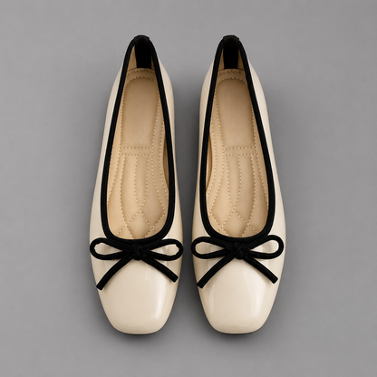 Women's Patent Leather Ballet Flats – Square Toe – Soft Sole – Slip-On