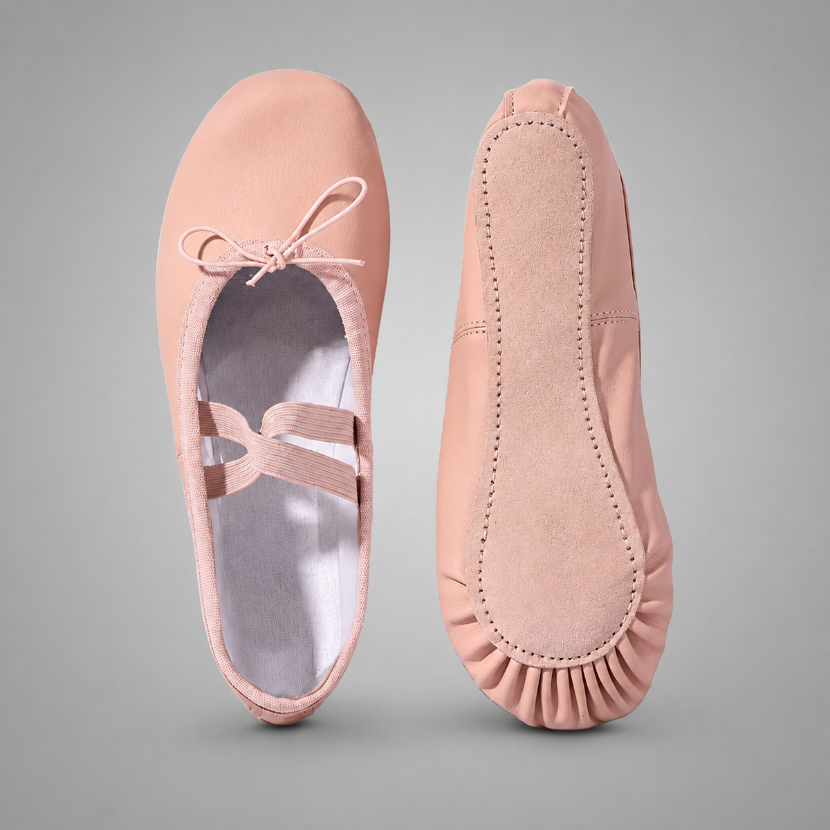 Girls' Leather Ballet Slippers – Soft Sole for Flexibility and Comfort