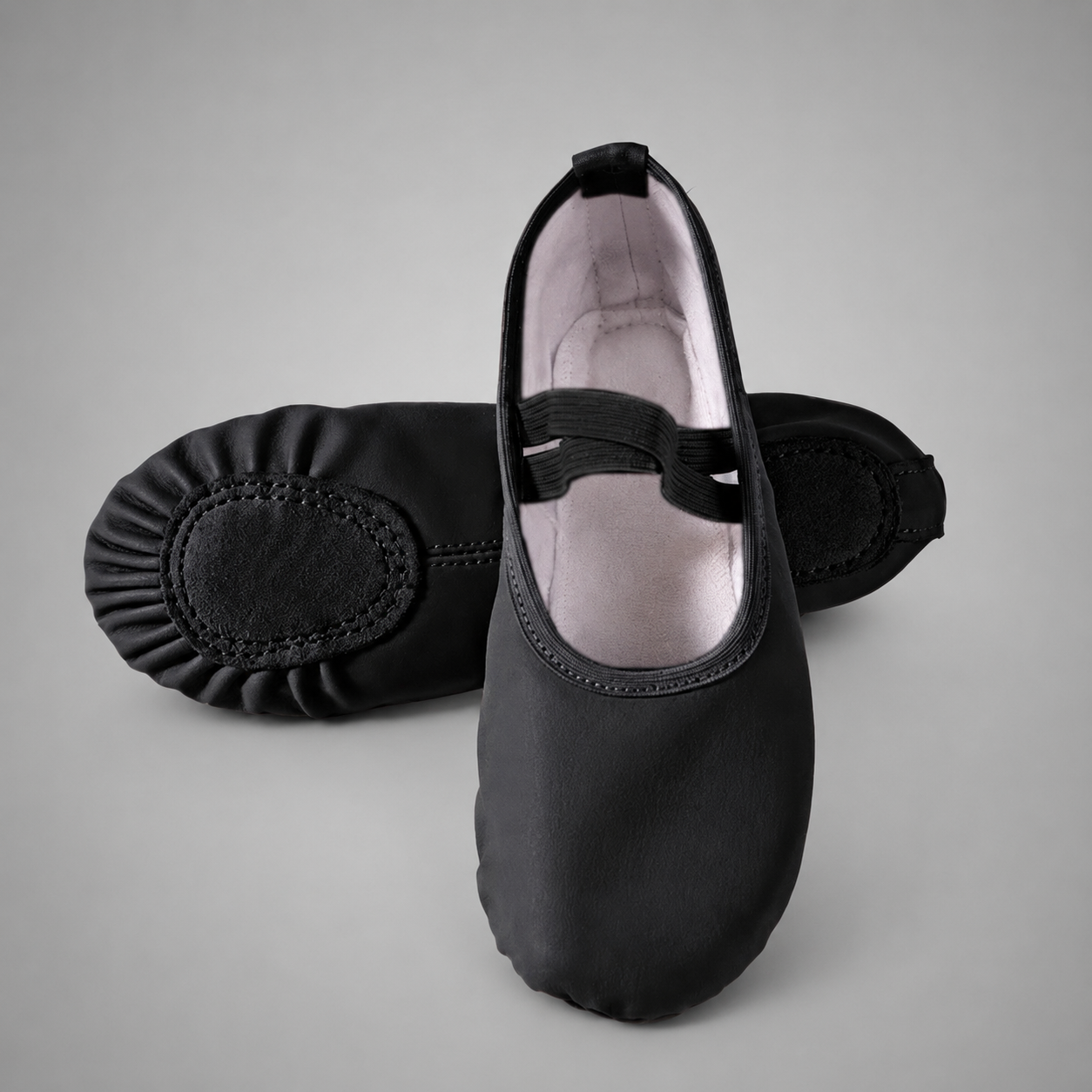 Girls' Leather Ballet Slippers – Soft Sole for Flexibility and Comfort
