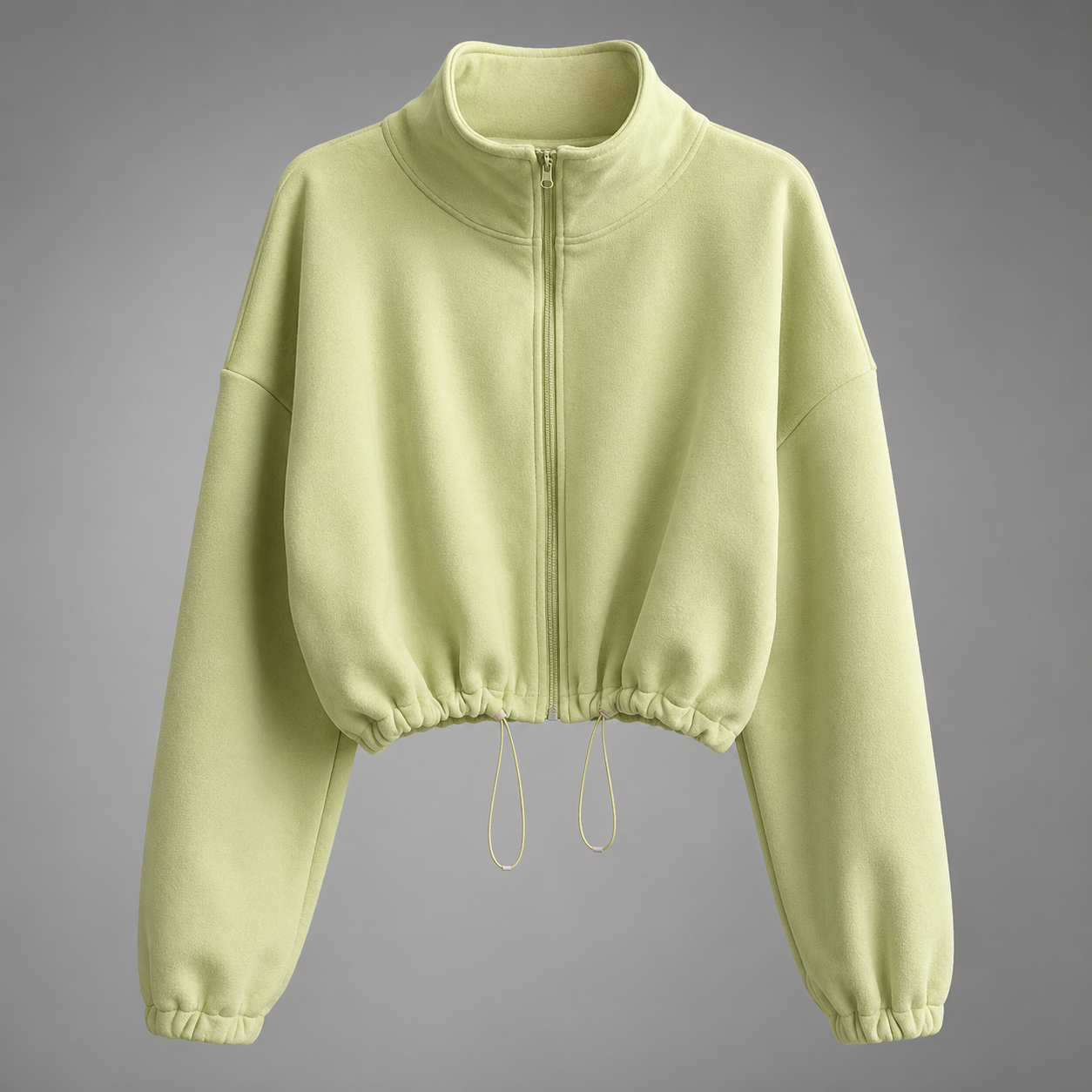 Women's Long Sleeve Zipper Coat – Stand Collar with Solid Patchwork
