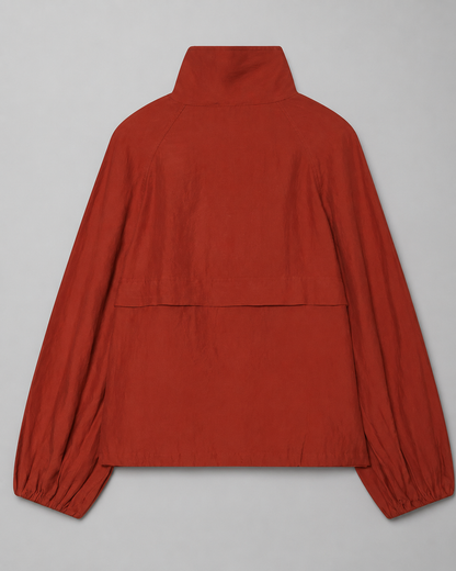 Women's Lightweight High Neck Jacket – Adjustable Drawstring Hem – Casual Fit