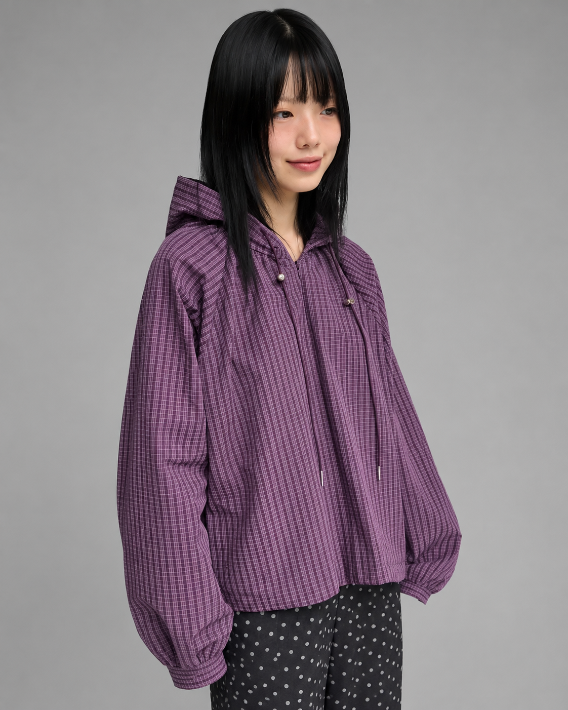 Women's Plaid Shirt Jacket – Hooded with Zipper Closure