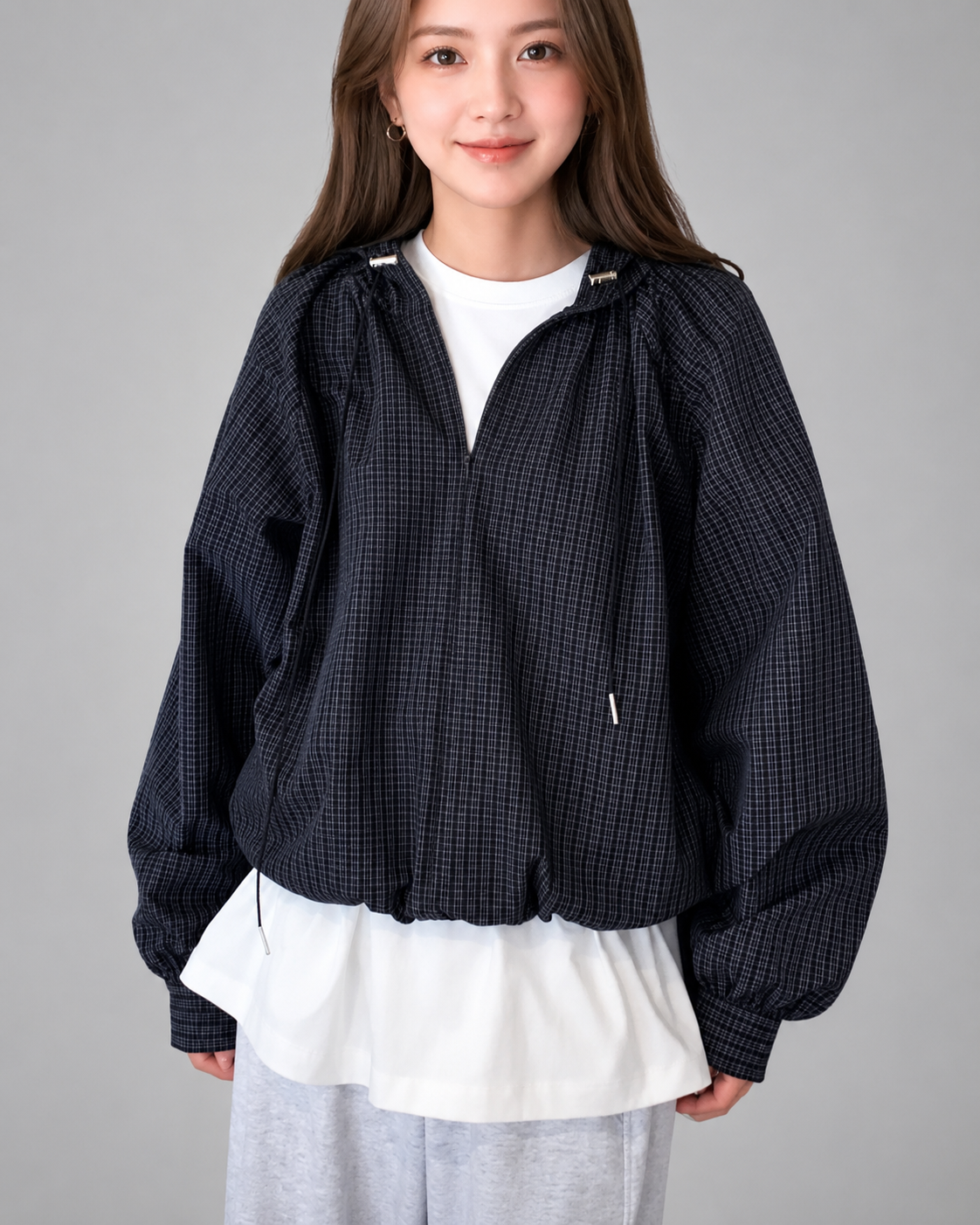 Women's Plaid Shirt Jacket – Hooded with Zipper Closure
