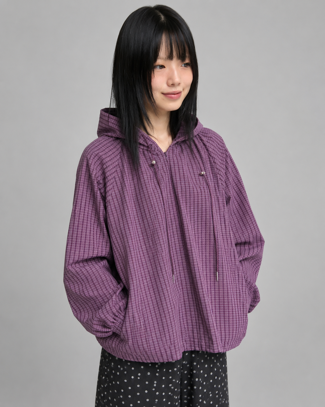 Women's Plaid Shirt Jacket – Hooded with Zipper Closure
