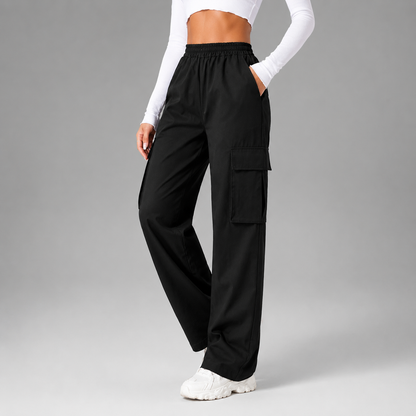 Women's High-Waisted Baggy Joggers – Elastic Cargo Pants