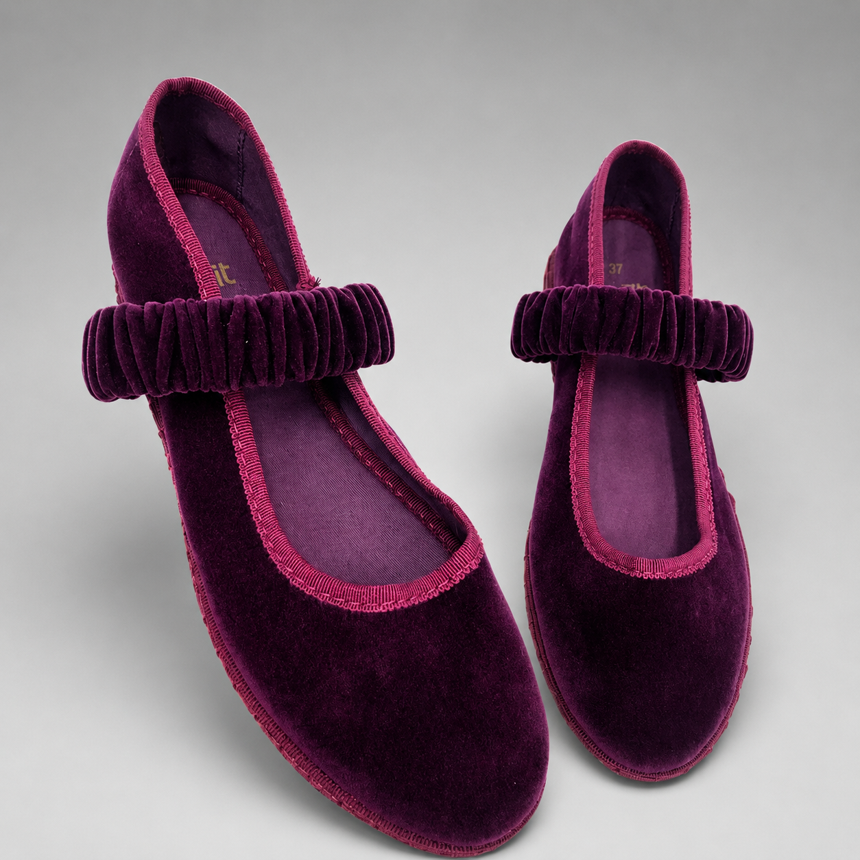 Women's Velvet Ballet Flats – Elastic Band Design